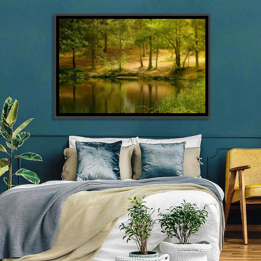Forest Pond at Golden Hour Wall Art