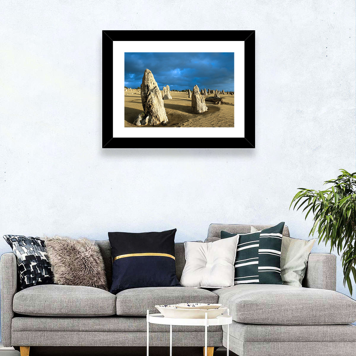 Pinnacles Desert at Golden Hour Wall Art in a room, landscape