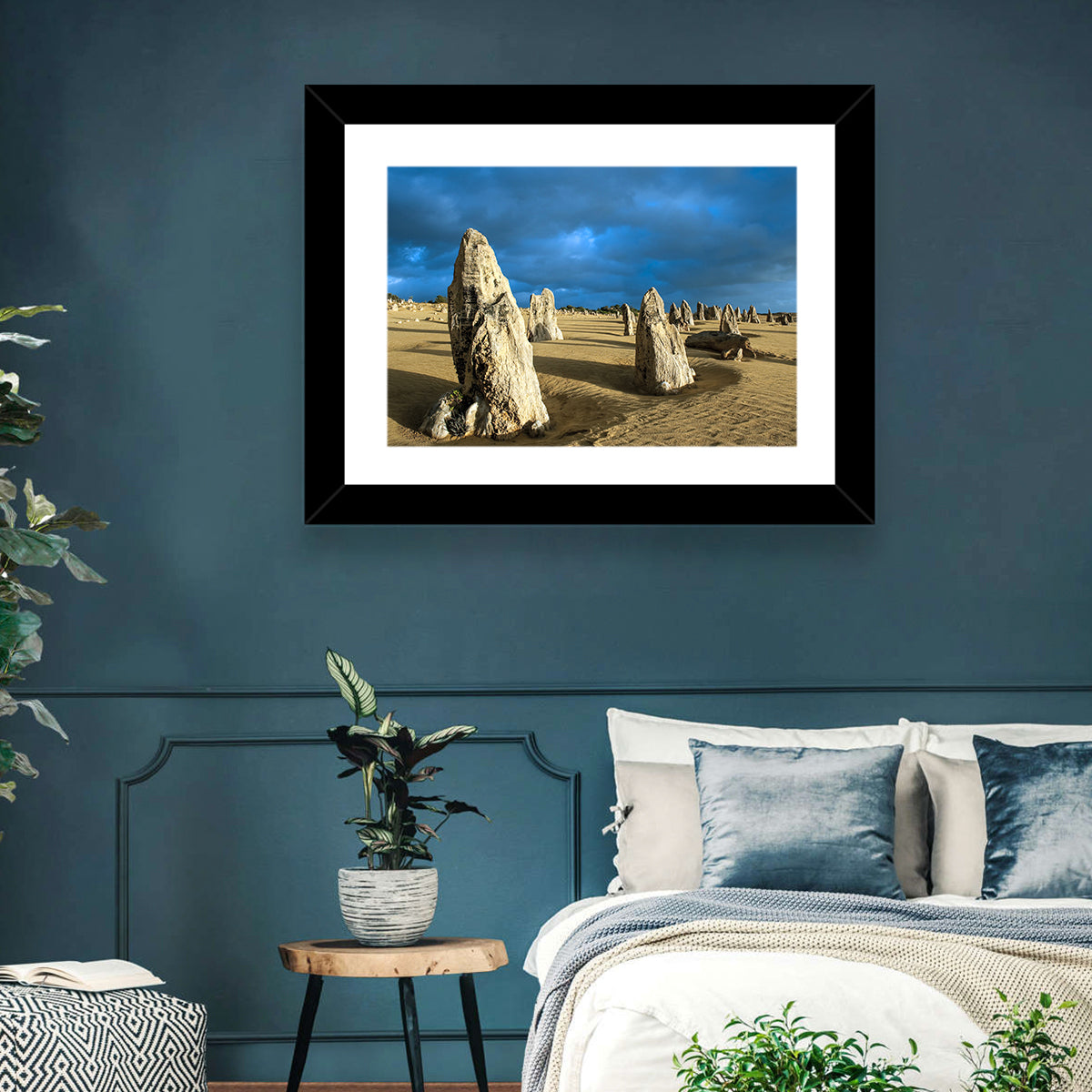 Pinnacles Desert at Golden Hour Wall Art in a room, landscape