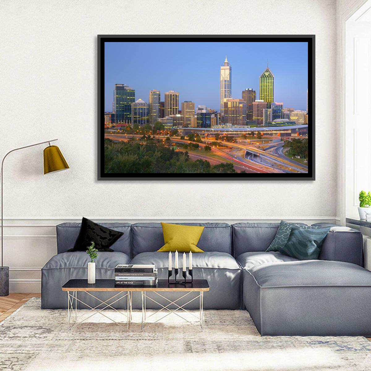 Perth Skyline at Dusk Wall Art