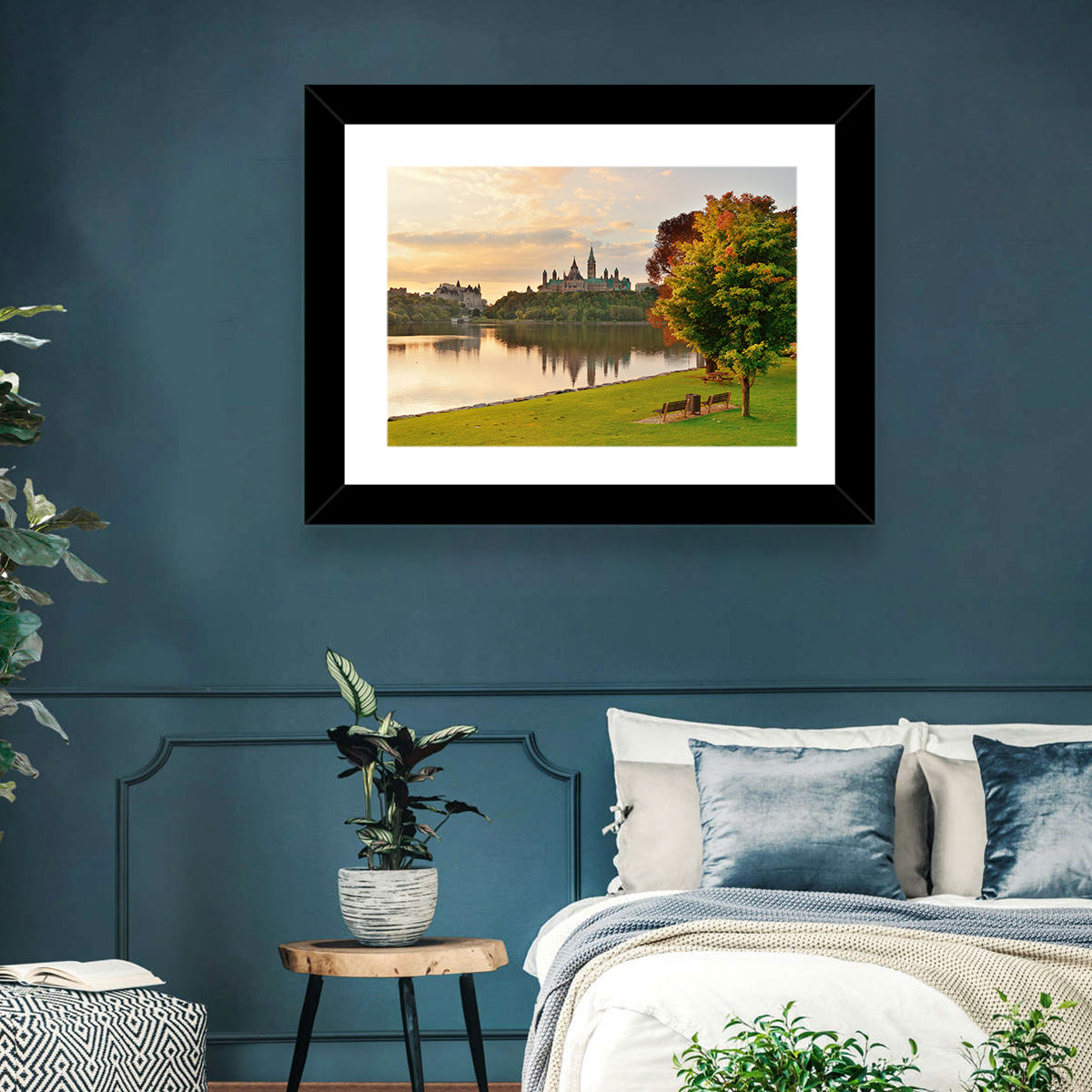Ottawa Skyline at Golden Hour Wall Art in a room, landscape