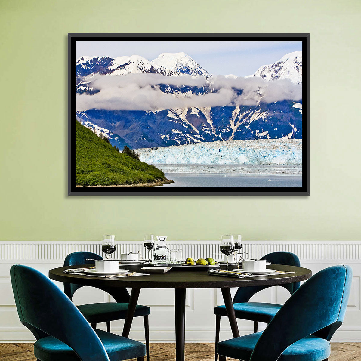 Hubbard Glacier and Snowcapped Peaks Wall Art