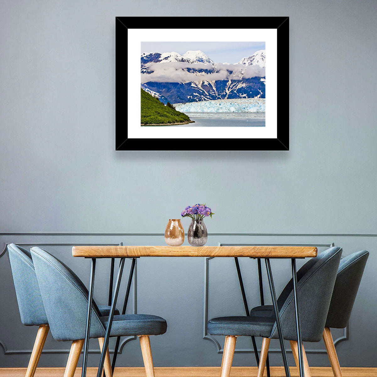 Hubbard Glacier and Snowcapped Peaks Wall Art