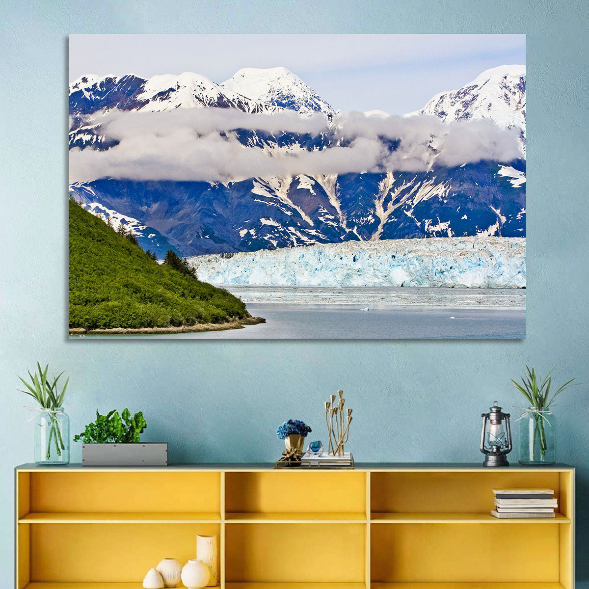 Hubbard Glacier and Snowcapped Peaks Wall Art