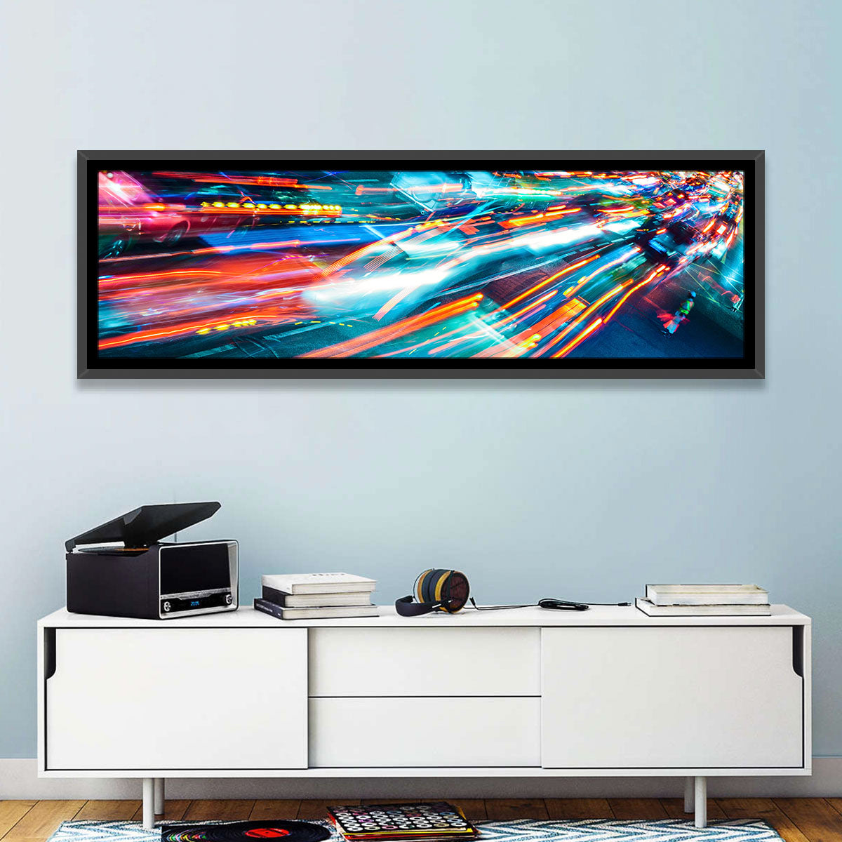 Night Traffic Light Trails Wall Art