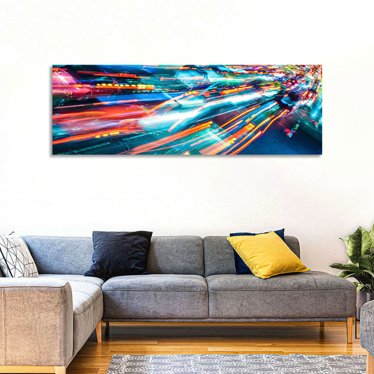 Night Traffic Light Trails Wall Art