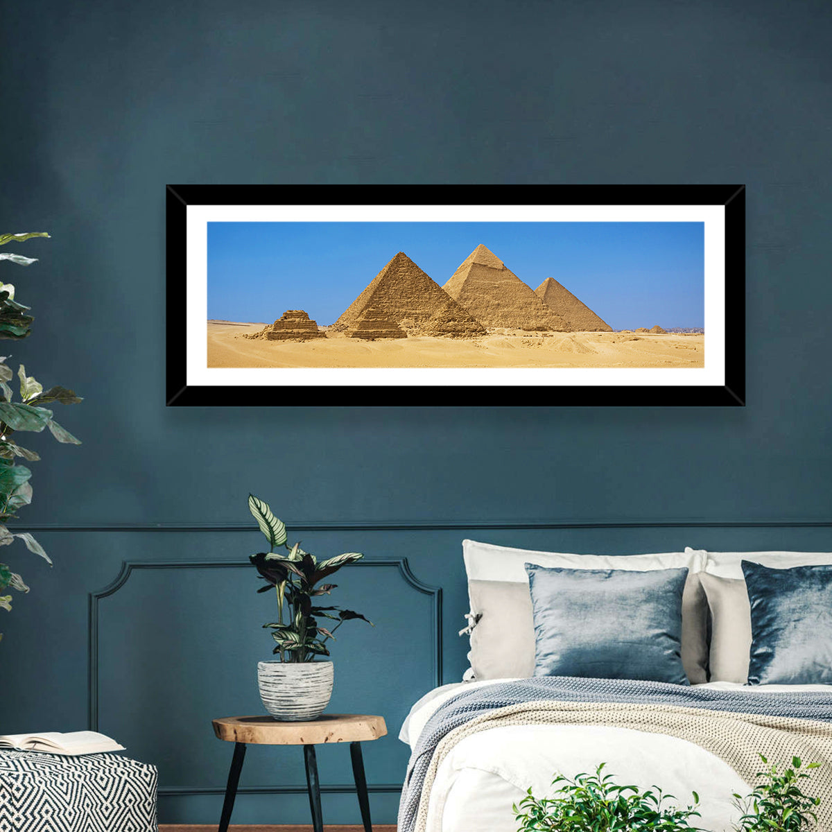 Pyramids of Giza Photograph Wall Art in a room, landscape