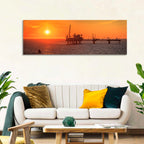 Denmark Oil Rig at Sunset Wall Art