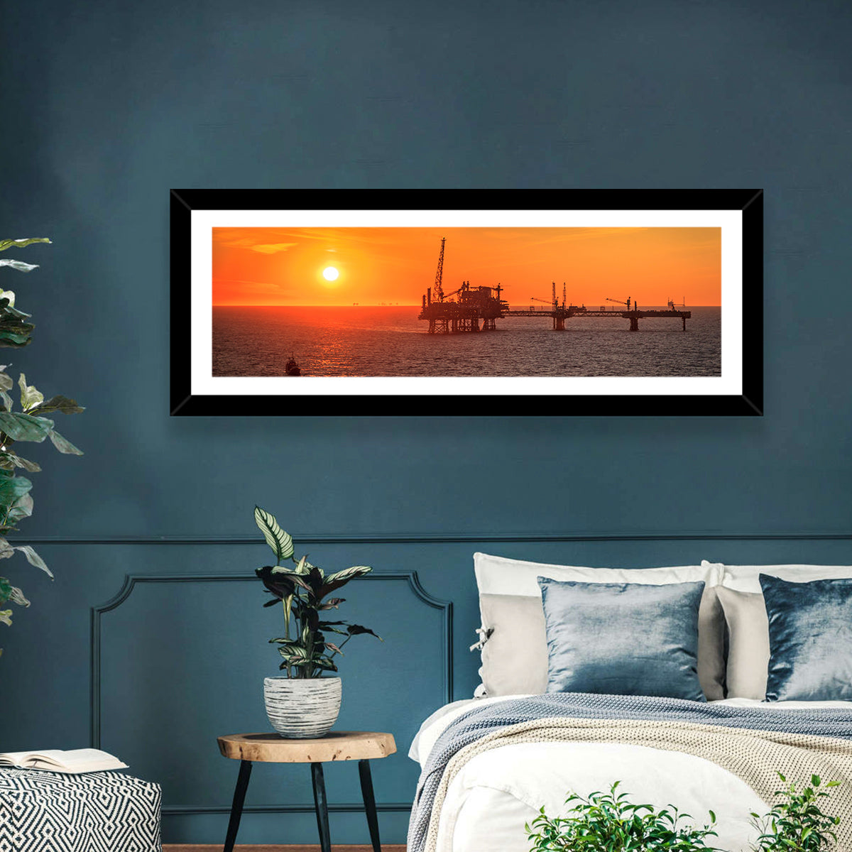 Denmark Oil Rig at Sunset Wall Art
