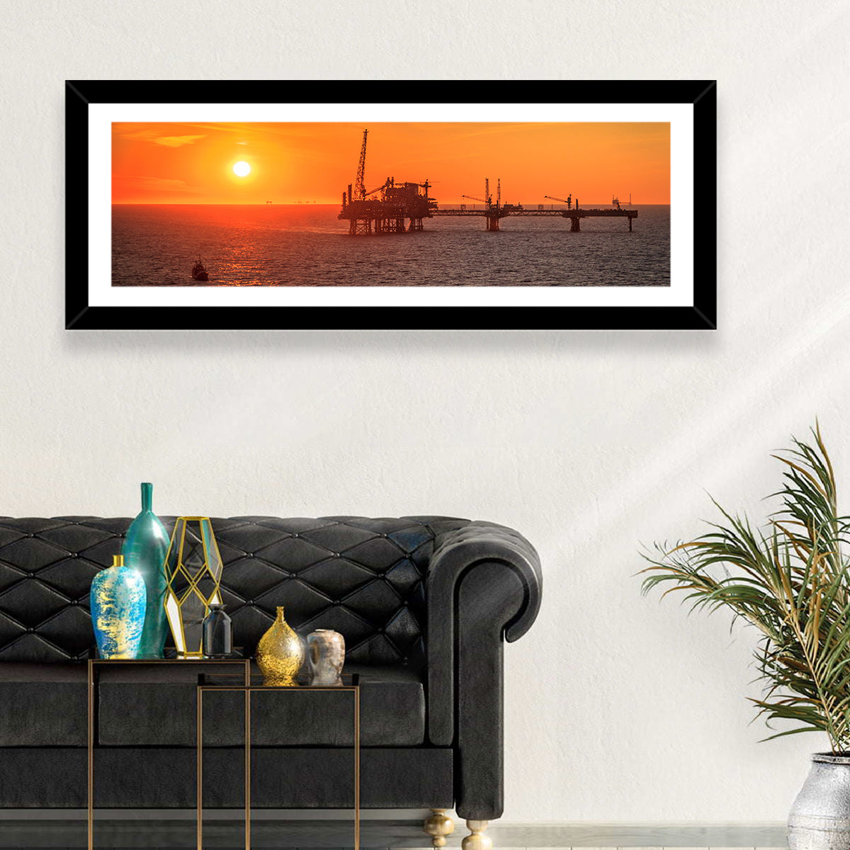 Denmark Oil Rig at Sunset Wall Art