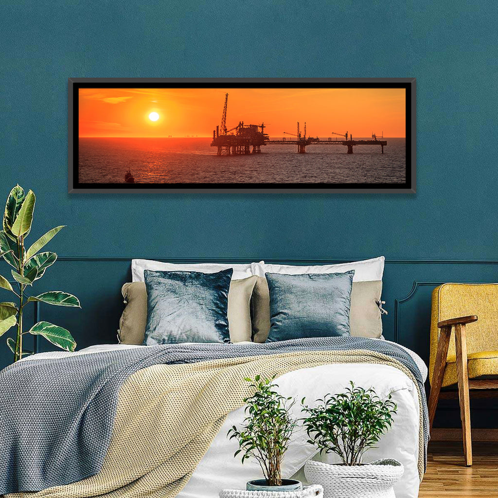 Denmark Oil Rig at Sunset Wall Art
