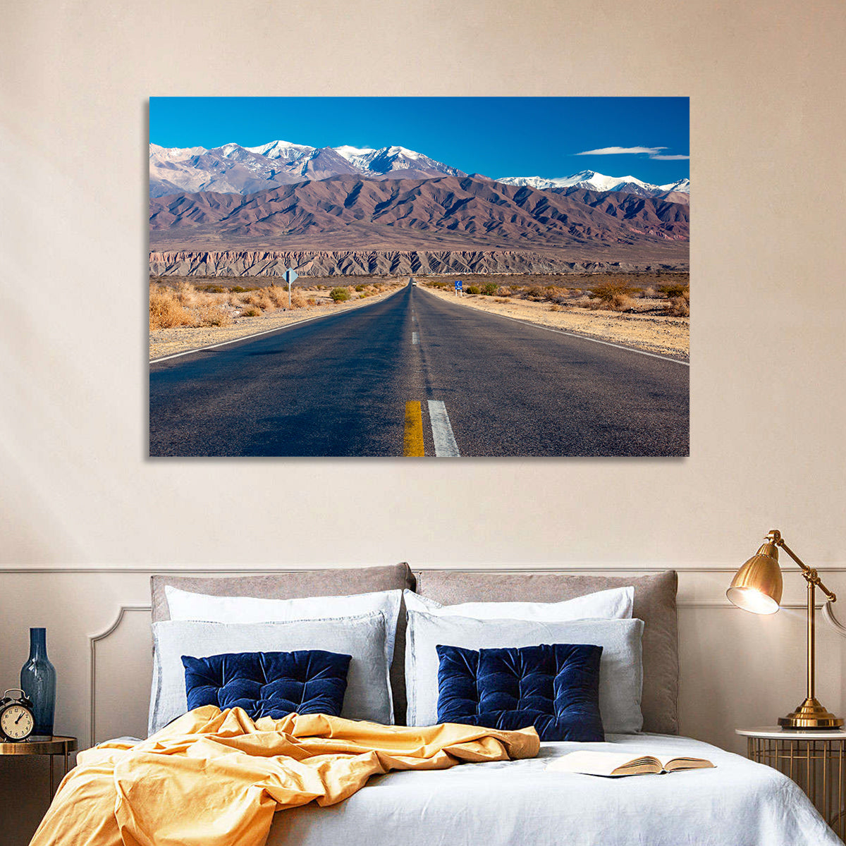 Northern Argentina Desert Road Wall Art in a room, landscape