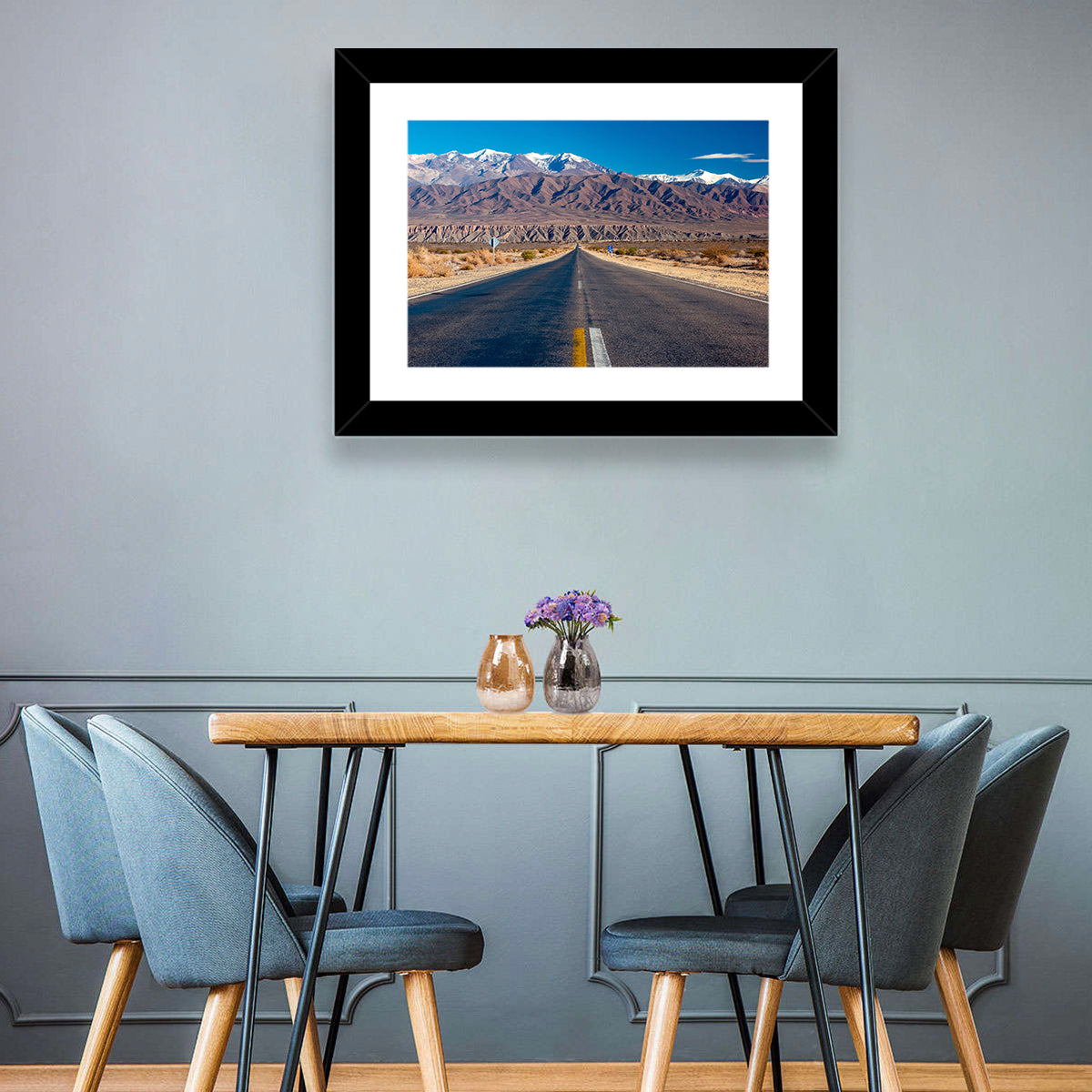 Northern Argentina Desert Road Wall Art in a room, landscape