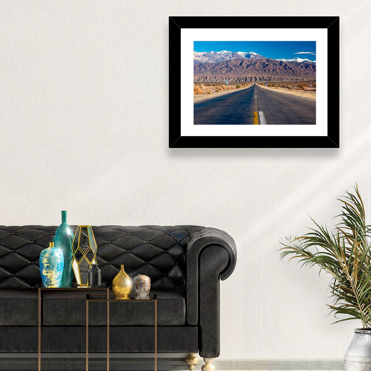 Northern Argentina Desert Road Wall Art in a room, landscape