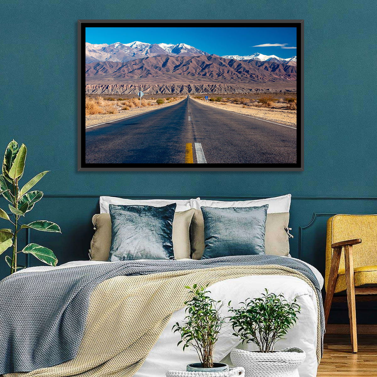 Northern Argentina Desert Road Wall Art in a room, landscape