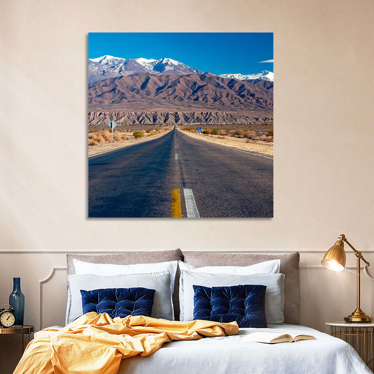 Northern Argentina Desert Road Wall Art in a room, landscape
