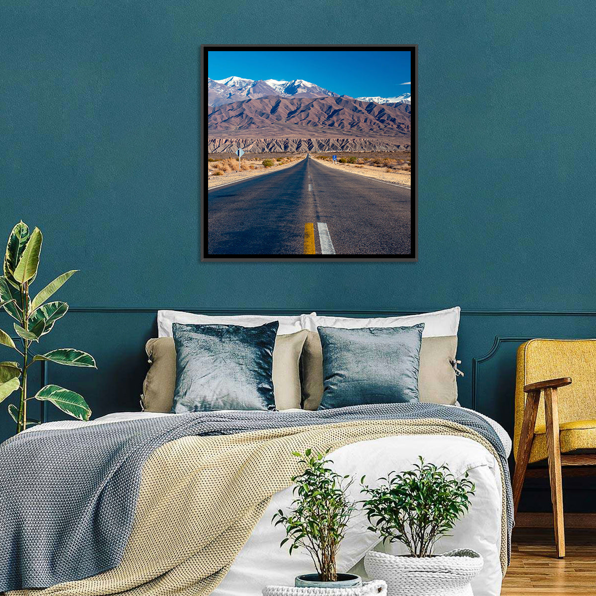 Northern Argentina Desert Road Wall Art in a room, landscape
