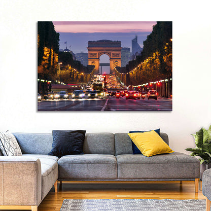 Arc De Triomphe at Twilight Wall Art
