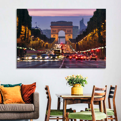 Arc De Triomphe at Twilight Wall Art