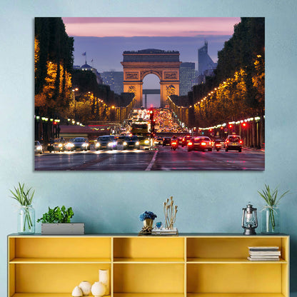Arc De Triomphe at Twilight Wall Art