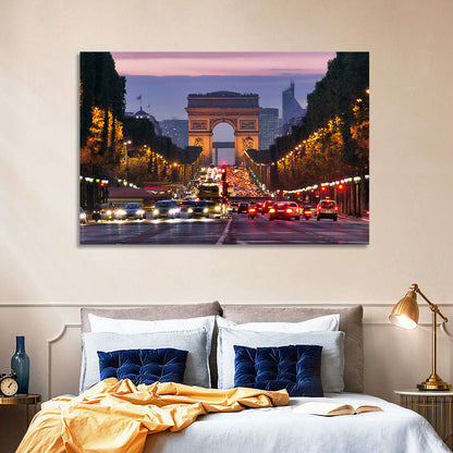 Arc De Triomphe at Twilight Wall Art