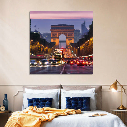 Arc De Triomphe at Twilight Wall Art