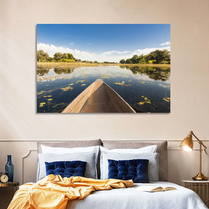 Mokoro Canoe in Okavango Delta Wall Art