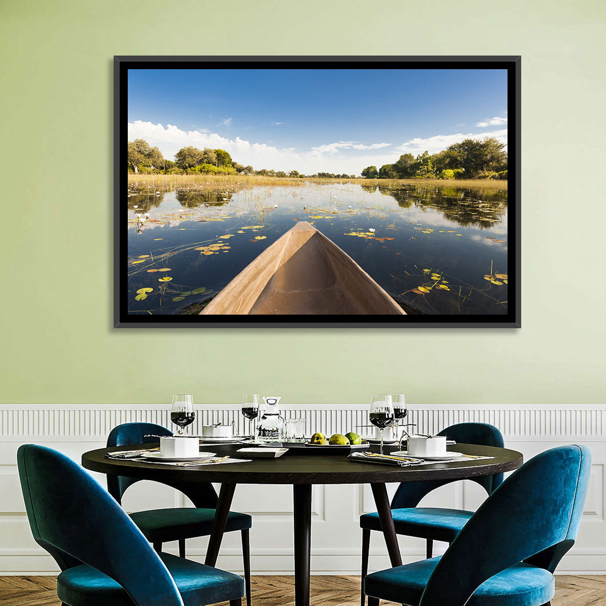 Mokoro Canoe in Okavango Delta Wall Art