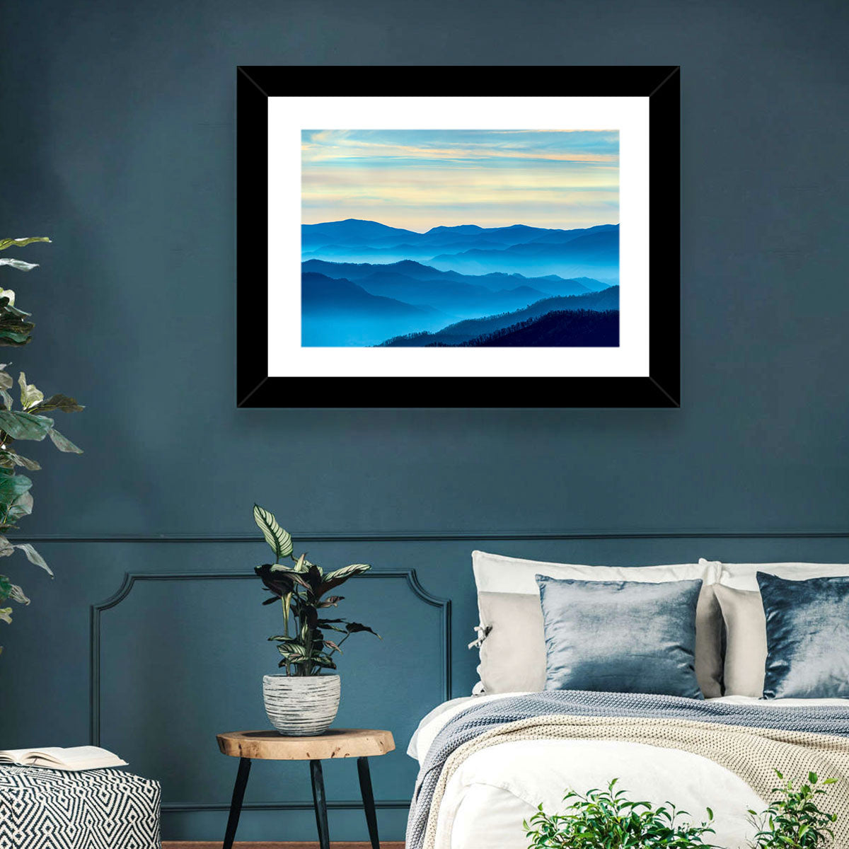 Smoky Mountain Layers at Dawn Wall Art in a room, landscape
