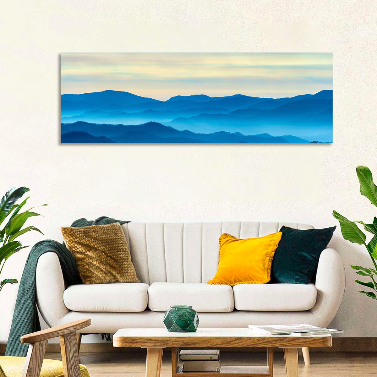 Smoky Mountain Layers at Dawn Wall Art in a room, landscape