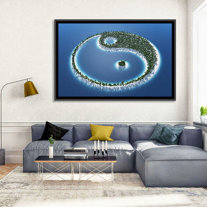 Yin Yang Tropical Island Aerial Wall Art