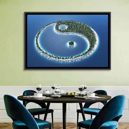 Yin Yang Tropical Island Aerial Wall Art
