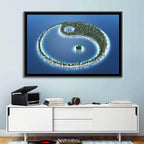 Yin Yang Tropical Island Aerial Wall Art