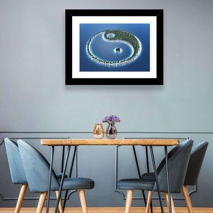 Yin Yang Tropical Island Aerial Wall Art