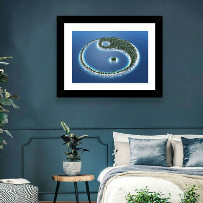Yin Yang Tropical Island Aerial Wall Art
