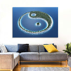 Yin Yang Tropical Island Aerial Wall Art