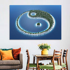 Yin Yang Tropical Island Aerial Wall Art