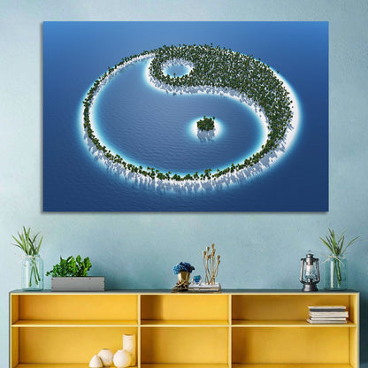 Yin Yang Tropical Island Aerial Wall Art