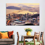 Busan Dusk Aerial Skyline with Gwangan Bridge Wall Art