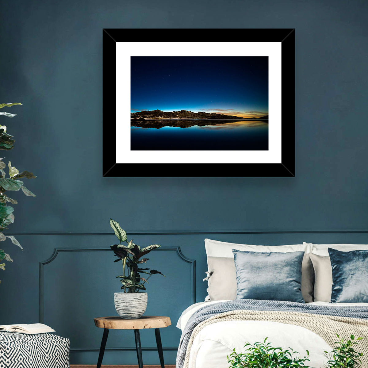 Kleifarvatn Lake at Dusk Wall Art in a room, landscape