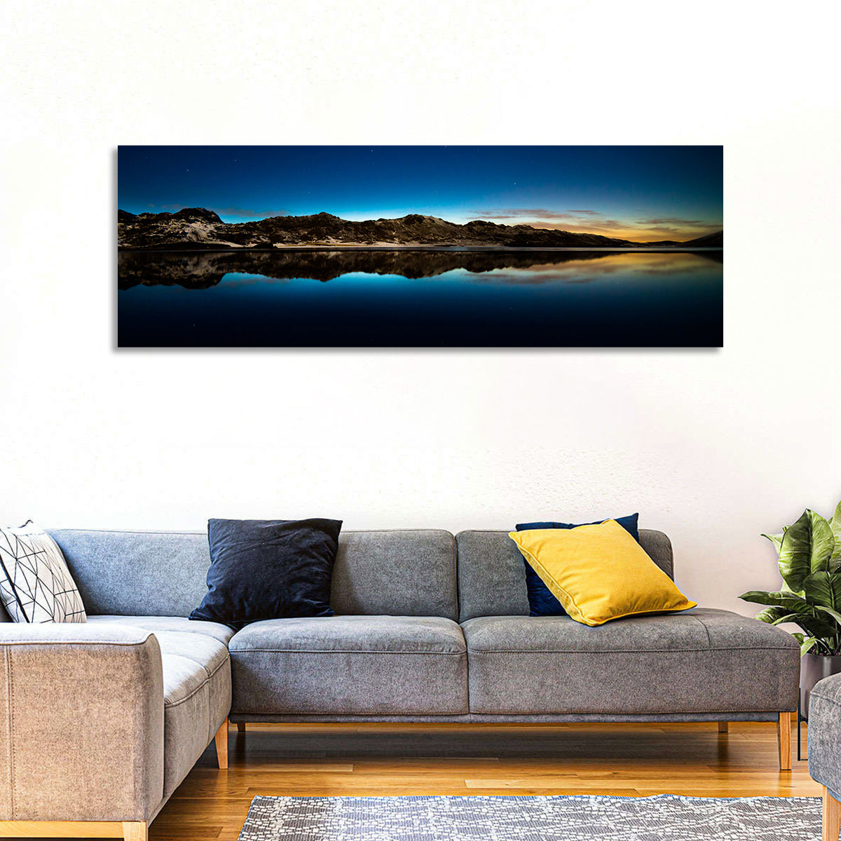 Kleifarvatn Lake at Dusk Wall Art in a room, landscape