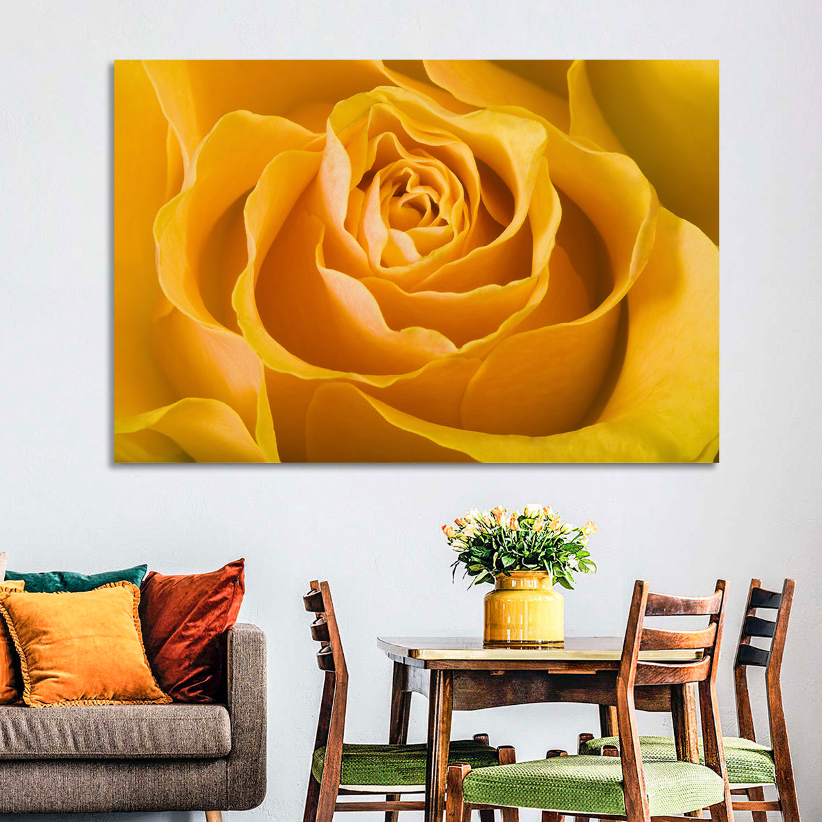 Yellow Rose Close-up Wall Art