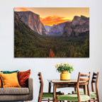 Yosemite Valley Sunset from Tunnel View Wall Art