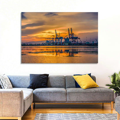 Djibouti Harbor at Sunset Wall Art