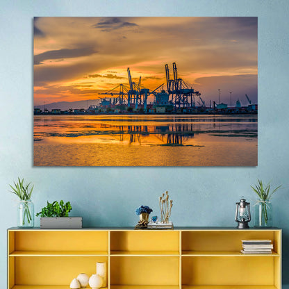 Djibouti Harbor at Sunset Wall Art