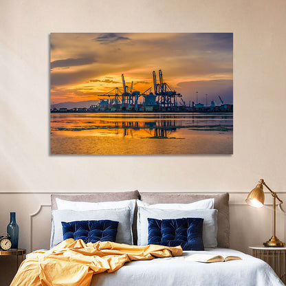 Djibouti Harbor at Sunset Wall Art