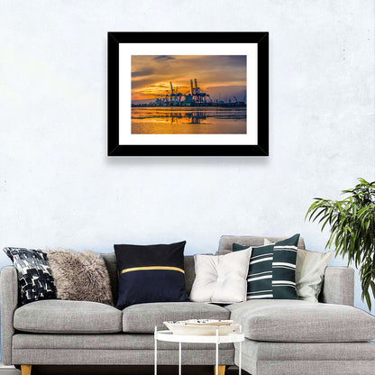 Djibouti Harbor at Sunset Wall Art