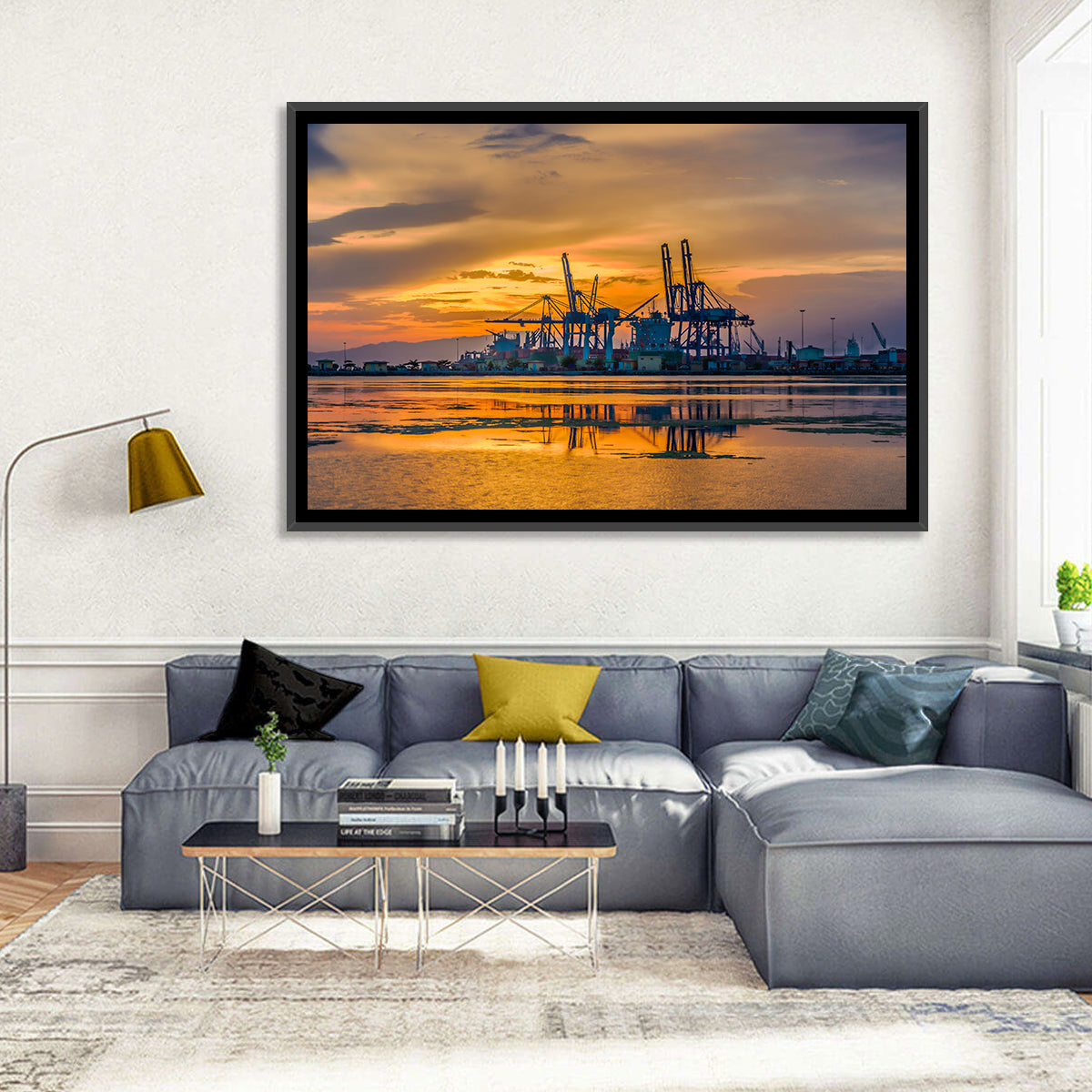 Djibouti Harbor at Sunset Wall Art