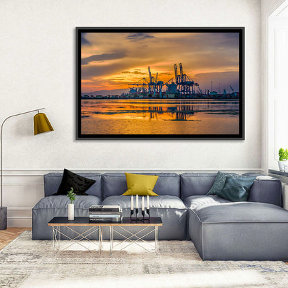 Djibouti Harbor at Sunset Wall Art
