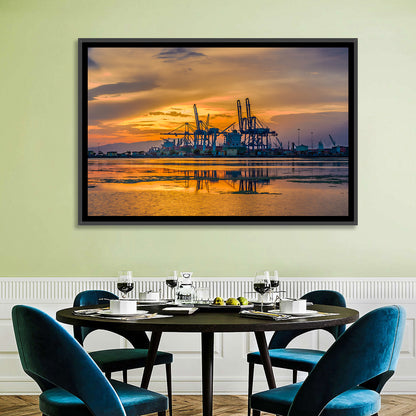 Djibouti Harbor at Sunset Wall Art